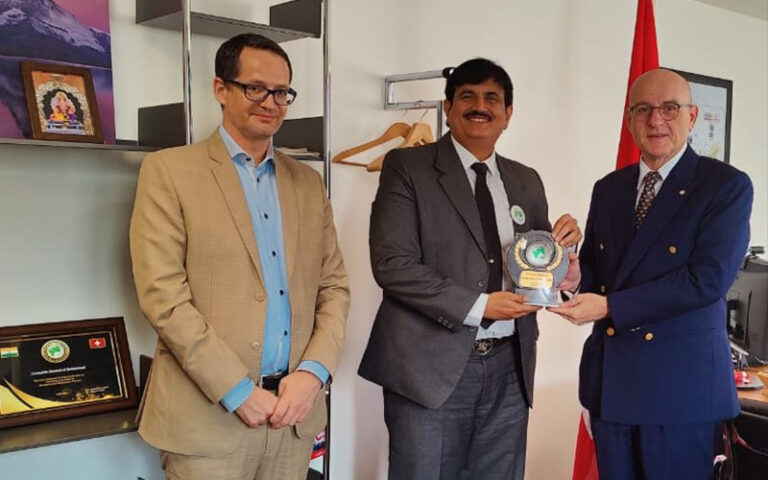 Jitendra Joshi in discussions with the head of Swiss Business Hub
