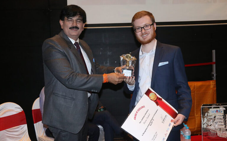 Jitendra Joshi's Educational Philanthropy, felicitating International student with Award of Excellence