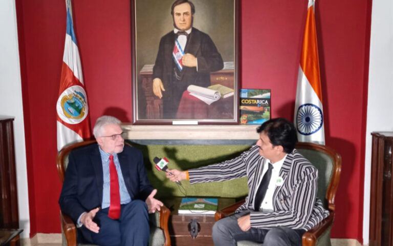 Jitendra Joshi in discussion with Ambassador of Costa Rica