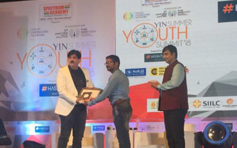 Jitendra Joshi receives certificate in Youth Summit Awards